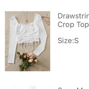 Drawstring Ruched Front Bustier Crop Top